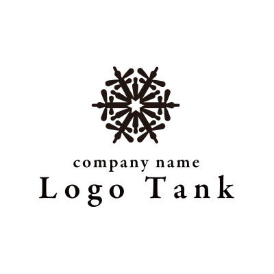 シックな雪の結晶のロゴ 未設定,ロゴタンク,ロゴ,ロゴマーク,作成,制作