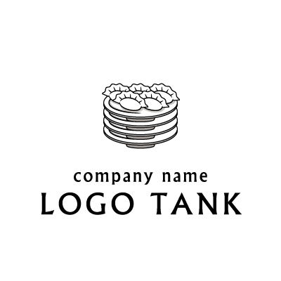 おかわり餃子のロゴ 皿 / シンプル / モノトーン / 居酒屋 /,ロゴタンク,ロゴ,ロゴマーク,作成,制作