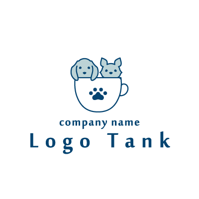 犬がカップに入ったロゴ 犬 / カップ / カフェ / cafe / シンプル / かわいい / 犬カフェ /,ロゴタンク,ロゴ,ロゴマーク,作成,制作