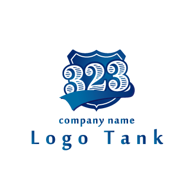 323のエンブレム風ロゴ 未設定,ロゴタンク,ロゴ,ロゴマーク,作成,制作