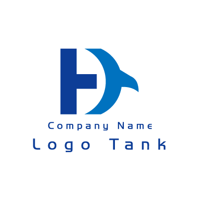 Hと隼のロゴ H / 青 / シンプル / クール / 建築 / 製造 / 建設 / IT / ネット / 士業 / flame /,ロゴタンク,ロゴ,ロゴマーク,作成,制作