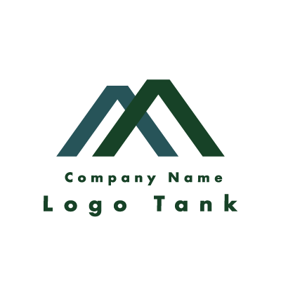 抽象的な山のロゴ 緑 / 山 / M / シンプル / モダン / 抽象 / 建築 / アウトドア / ショップ / IT / flame /,ロゴタンク,ロゴ,ロゴマーク,作成,制作