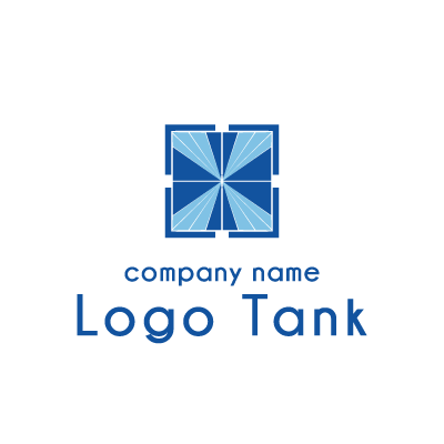 青と水色のモダンなデザインのロゴ