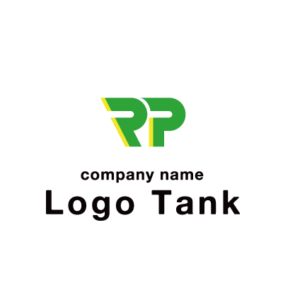 RとPのロゴ R / P / スポーツ / サークル / 活動的 / 活発 / 緑 / 黄色 / グリーン / グループ /,ロゴタンク,ロゴ,ロゴマーク,作成,制作