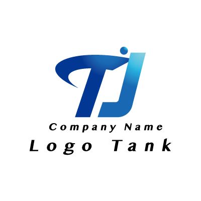TとJのロゴ 青 / グラデーション / T / J / シンプル / クール / 建築 / 建設 / 製造 / IT / 擬人化 / ネット / 士業 /,ロゴタンク,ロゴ,ロゴマーク,作成,制作