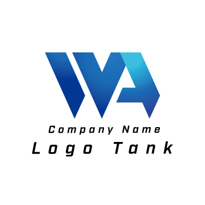 WとAのロゴ W / A / 青 / シンプル / クール / 建築 / 建設 / 製造 / IT / 擬人化 / ネット /,ロゴタンク,ロゴ,ロゴマーク,作成,制作