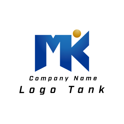 MとKのロゴ 青 / グラデーション / M / K / シンプル / クール / 建築 / 建設 / 製造 / IT / 擬人化 / ネット /,ロゴタンク,ロゴ,ロゴマーク,作成,制作