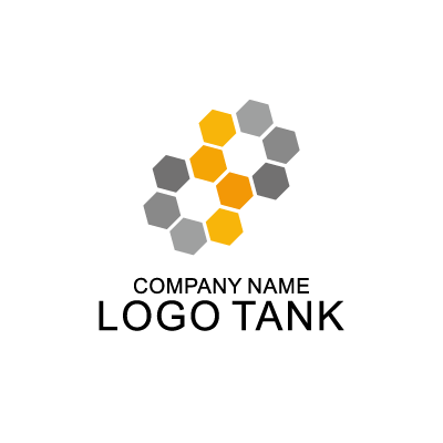 六角形の幾何学デザインのロゴ