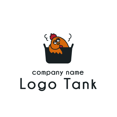 揚げられた鶏のロゴ 鶏 / pot / 複数色 / イラスト / ゆるキャラ /,ロゴタンク,ロゴ,ロゴマーク,作成,制作