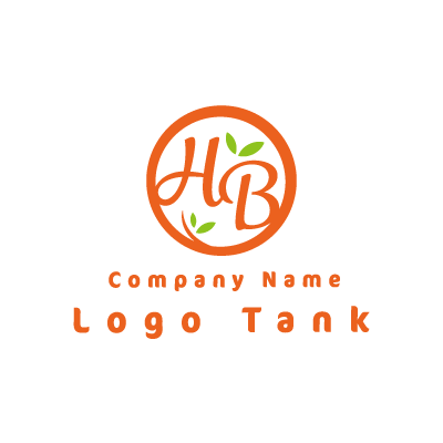 HとBのロゴ H / B / オレンジ / シンプル / 親しみ / 美容 / サロン / エステ / ショップ / 女性 /,ロゴタンク,ロゴ,ロゴマーク,作成,制作