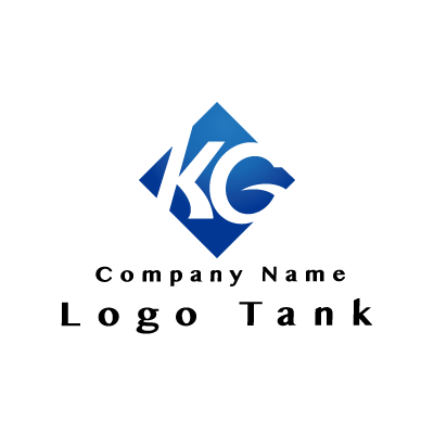 菱形のKGのロゴ K / G / 青 / 菱形 / シンプル / クール / 建築 / 建設 / 製造 / IT / 擬人化 / ネット /,ロゴタンク,ロゴ,ロゴマーク,作成,制作