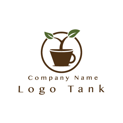カップと樹のロゴ コーヒー / カップ / 樹 / シンプル / ナチュラル / フード / カフェ / 飲食 / 喫茶 / ショップ /,ロゴタンク,ロゴ,ロゴマーク,作成,制作