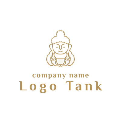 お茶を飲む大仏のロゴ お茶 / 単色 / 和 / ナチュラル / モダン /,ロゴタンク,ロゴ,ロゴマーク,作成,制作