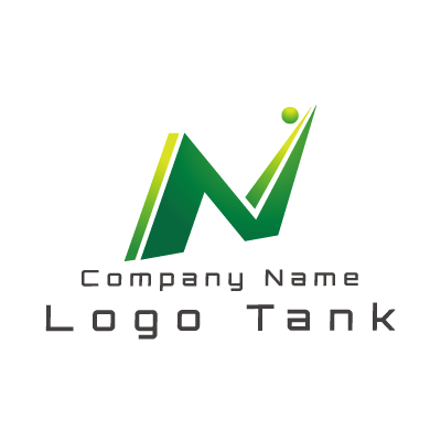 スタイリッシュなNのロゴ N / 緑 / グラデーション / シンプル / 飛躍 / 上昇 / 建築 / 建設 / IT / ネット / 士業 / 製造 /,ロゴタンク,ロゴ,ロゴマーク,作成,制作