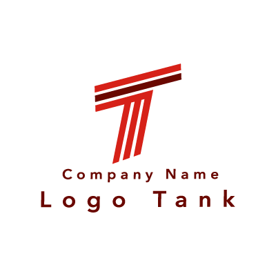 ラインのTのロゴ 赤 / T / シンプル / モダン / 建築 / 建設 / 製造 / IT / 擬人化 / ショップ /,ロゴタンク,ロゴ,ロゴマーク,作成,制作