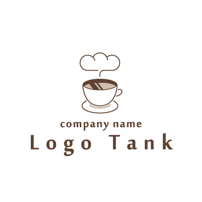 コーヒーの湯気をパンに見立てたロゴ コーヒー / 紅茶 / パン / 湯気 / coffee / 単色 / ナチュラル / シンプル /,ロゴタンク,ロゴ,ロゴマーク,作成,制作