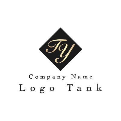 TとYのロゴ 黒 / T / Y / ゴールド / シンプル / 高級 / 美容 / サロン / エステ / ネイル / ジュエリー / 宝石 / ショップ /,ロゴタンク,ロゴ,ロゴマーク,作成,制作