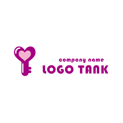 ハート形の鍵ロゴマーク 鍵 / ハート / ロゴ / マーク / シンボル / デザイン / ブランド /,ロゴタンク,ロゴ,ロゴマーク,作成,制作