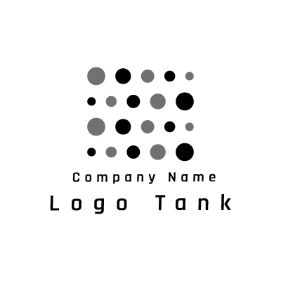 ドットのロゴ 黒 / グレー / ドット / シンプル / モダン / クリニック / 建築 / 建設 / 製造 / IT / 擬人化 / ネット / flame / ショップ /,ロゴタンク,ロゴ,ロゴマーク,作成,制作