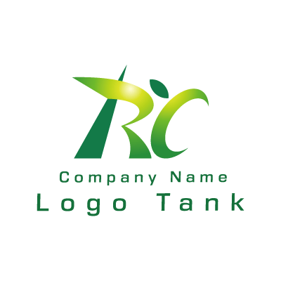 RとCのロゴ R / C / 緑 / シンプル / スタイリッシュ / 建築 / 建設 / 製造 / リサイクル / エコ / IT / 擬人化 / ネット / flame /,ロゴタンク,ロゴ,ロゴマーク,作成,制作