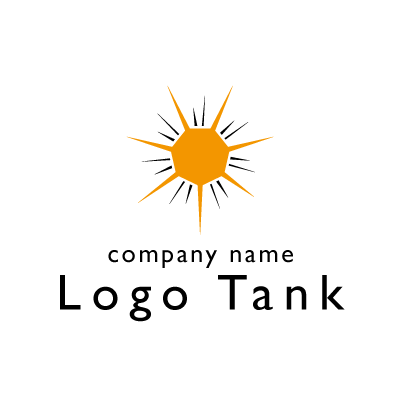 七角形の太陽のロゴ 太陽 / オレンジ / 黒 / ロゴ / ロゴマーク / ロゴ制作 / ロゴデザイン /,ロゴタンク,ロゴ,ロゴマーク,作成,制作
