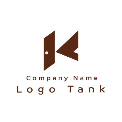 Kとドアのロゴ K / 単色 / ドア / シンプル / ポップ / フラット / 建築 / 建設 / 不動産 / リフォーム / ショップ /,ロゴタンク,ロゴ,ロゴマーク,作成,制作