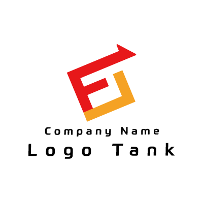 FとEのロゴ F / E / 赤 / 黄色 / シンプル / ポップ / 建築 / 建設 / 製造 / 不動産 / IT / 擬人化 / ネット / flame /,ロゴタンク,ロゴ,ロゴマーク,作成,制作
