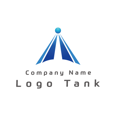 頂上のロゴ 青 / グラデーション / 頂上 / シンプル / クール / 建築 / 建設 / 製造 / IT / 擬人化 / ネット / flame /,ロゴタンク,ロゴ,ロゴマーク,作成,制作
