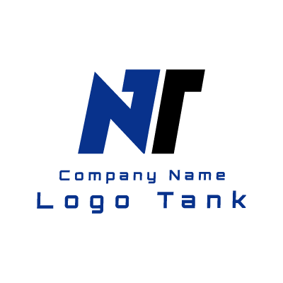 NとTのロゴ N / T / 青 / シンプル / フラット / 建築 / 建設 / 製造 / IT / 擬人化 / ネット / flame /,ロゴタンク,ロゴ,ロゴマーク,作成,制作