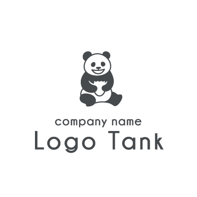 パンを食べているパンダ パン / パンダ / panda / 単色 /,ロゴタンク,ロゴ,ロゴマーク,作成,制作