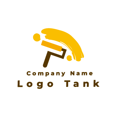 塗装のロゴ 黄色 / 塗装 / ペンキ / シンプル / ポップ / ペンキ屋 / 建築 / 建設 / リフォーム /,ロゴタンク,ロゴ,ロゴマーク,作成,制作