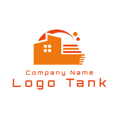 スピード建設のロゴ 建物 / オレンジ / スピード / 速い / インパクト / 建築 / 建設 / 製造 /,ロゴタンク,ロゴ,ロゴマーク,作成,制作