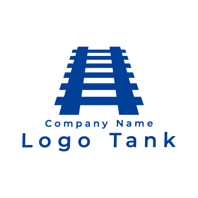 線路やレールのロゴ 青 / シンプル / 鉄道 / 電車 / 建設 / 建築 /,ロゴタンク,ロゴ,ロゴマーク,作成,制作