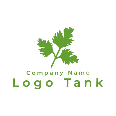 パクチーのロゴ 緑 / シンプル / フード / 飲食 / ハーブ / ショップ /,ロゴタンク,ロゴ,ロゴマーク,作成,制作