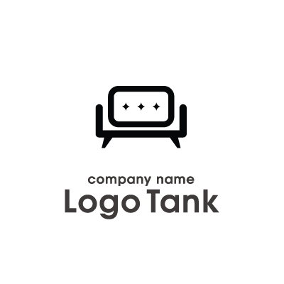 ソファの形をしたシンプルなデザインのロゴ シンプル / 黒 / 家具 / 家電 / 販売 / ショップ / 店舗 / モダン / クール /,ロゴタンク,ロゴ,ロゴマーク,作成,制作