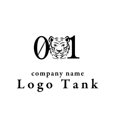 ０１と虎の顔のロゴ