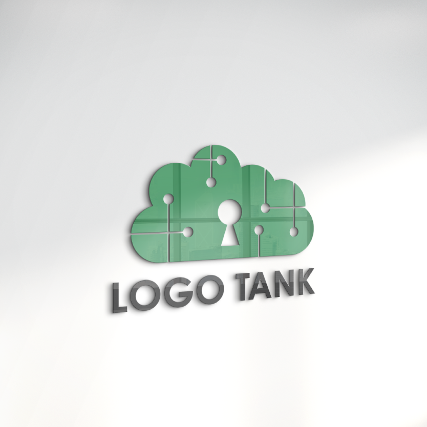 雲に鍵穴のロゴ 雲 / 鍵穴 / クラウド / IT / 緑 / 教育 / モダン / クール /,ロゴタンク,ロゴ,ロゴマーク,作成,制作