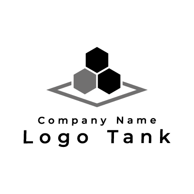 荷物を置くイメージのロゴ 黒 / シンプル / 荷物 / 管理 / 倉庫 / 建築 / 建設 / 製造 / 設備 /,ロゴタンク,ロゴ,ロゴマーク,作成,制作