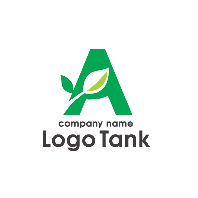 Aと植物のロゴ A / アルファベット / 緑 / グリーン / 植物 / 葉 / クリニック / エコ /,ロゴタンク,ロゴ,ロゴマーク,作成,制作