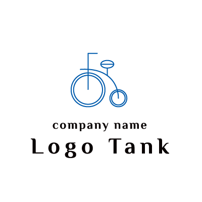 シンプルな線で描かれたレトロモダンな自転車のロゴ
