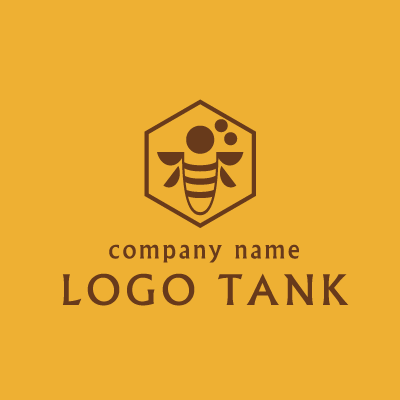 び・蜂（bee）を模したロゴ ビー / 蜂 / ミツバチ / 図形 / 黄色 / イエロー / 茶色 /,ロゴタンク,ロゴ,ロゴマーク,作成,制作