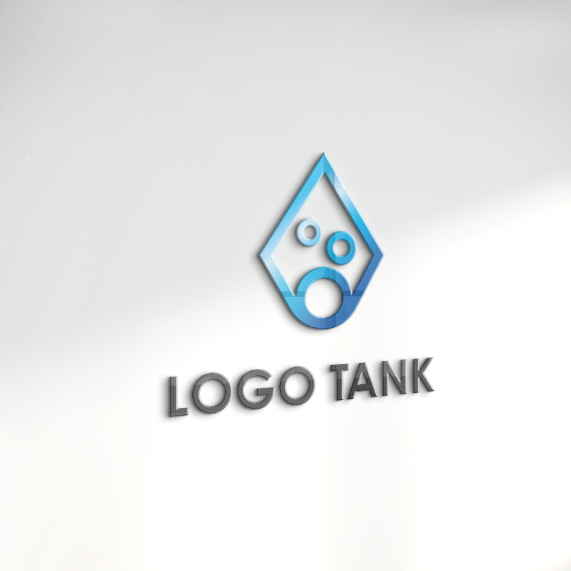 クールな水のロゴ 青 / グラデーション / 水 / シンプル / クール / 自然 / クリニック / 団体 / エコ / ショップ / 販売 /,ロゴタンク,ロゴ,ロゴマーク,作成,制作