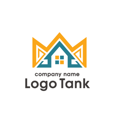 山と家を組み合わせたロゴ