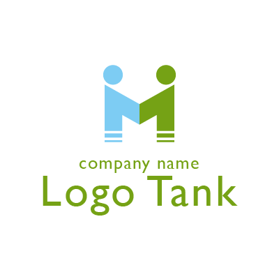 助け合いイメージの“M”ロゴ