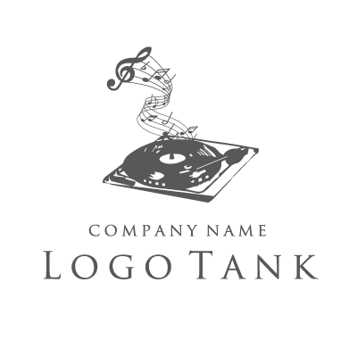 レコードと音符のロゴ 未設定,ロゴタンク,ロゴ,ロゴマーク,作成,制作