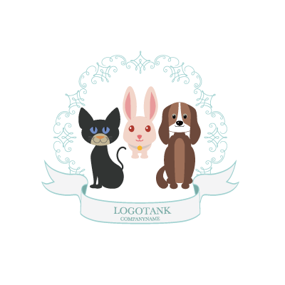 猫とウサギと犬のロゴ 未設定,ロゴタンク,ロゴ,ロゴマーク,作成,制作
