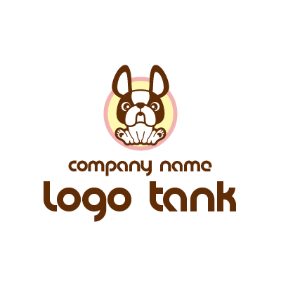 キュートな子犬のキャラクターロゴ