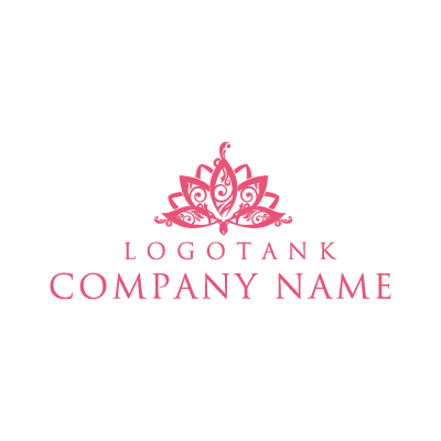  ピンクの蓮の花のロゴ