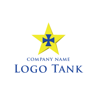 星とクロス紋章のロゴ 未設定,ロゴタンク,ロゴ,ロゴマーク,作成,制作