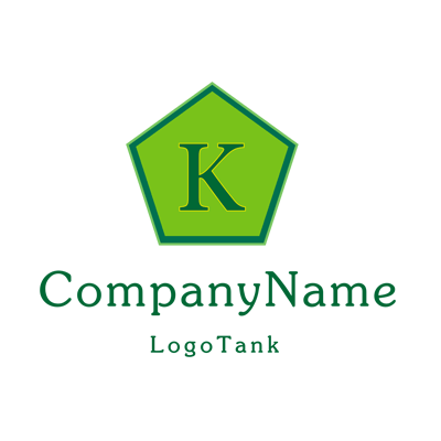 五角と“K”を組み合わせた緑ベースのロゴ 未設定,ロゴタンク,ロゴ,ロゴマーク,作成,制作